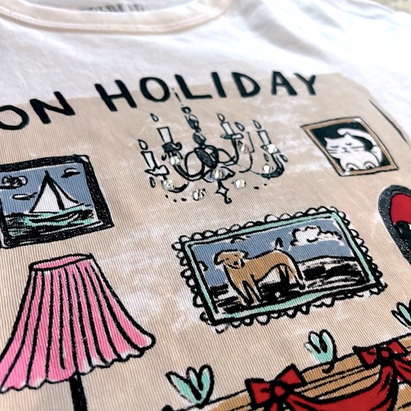 J.Crew Girls' Red Collared Sweater Lady Jacket—On Holiday Tee—Heart Sequin Tee - Picture 12 of 12